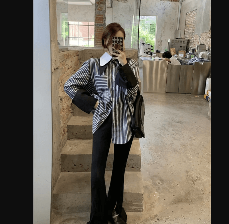 Style Casual dengan Kemeja Stripe & Baggy Pants